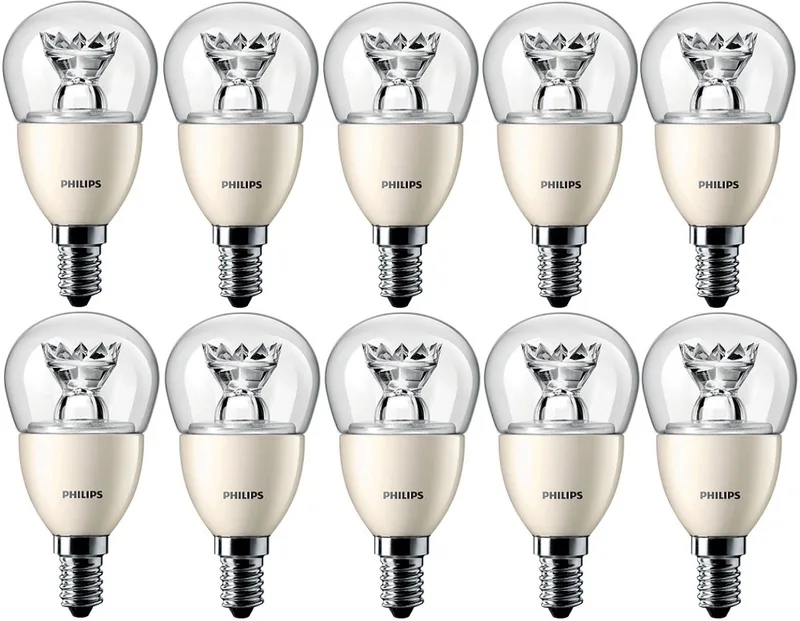 10 stuks | Philips LED Kogellamp 3.4W 250lm 2700K Helder Dimbaar | E14 | Extra Warm Wit | 3.4 watt | 25.000 Branduren de Philips – photo produit