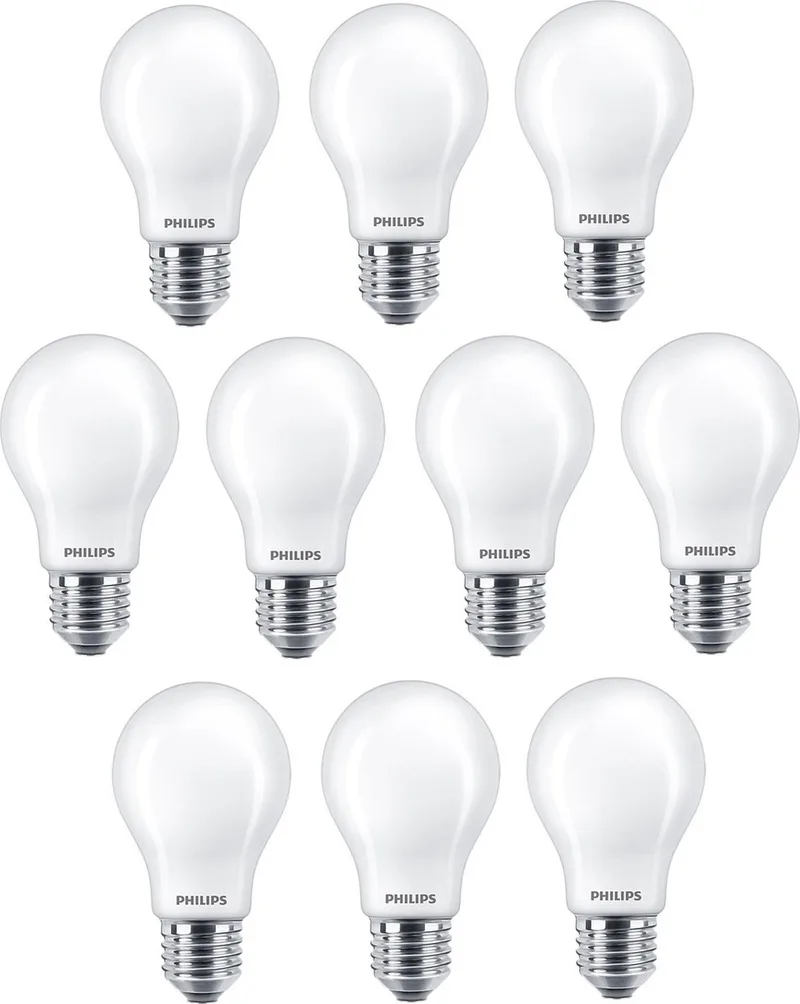 10 stuks | Philips LED lamp 3.4W/927-922 470lm Mat DimTone | Beste kleurweergave | E27 | Extra Warm Wit | 3.4 watt | 15.000 Branduren de Philips – photo produit