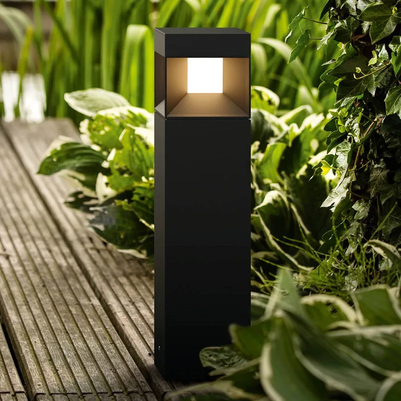 Anspråksfullt designad LED-sockellampa Parterre från Philips i Svart, Mat – produktbild