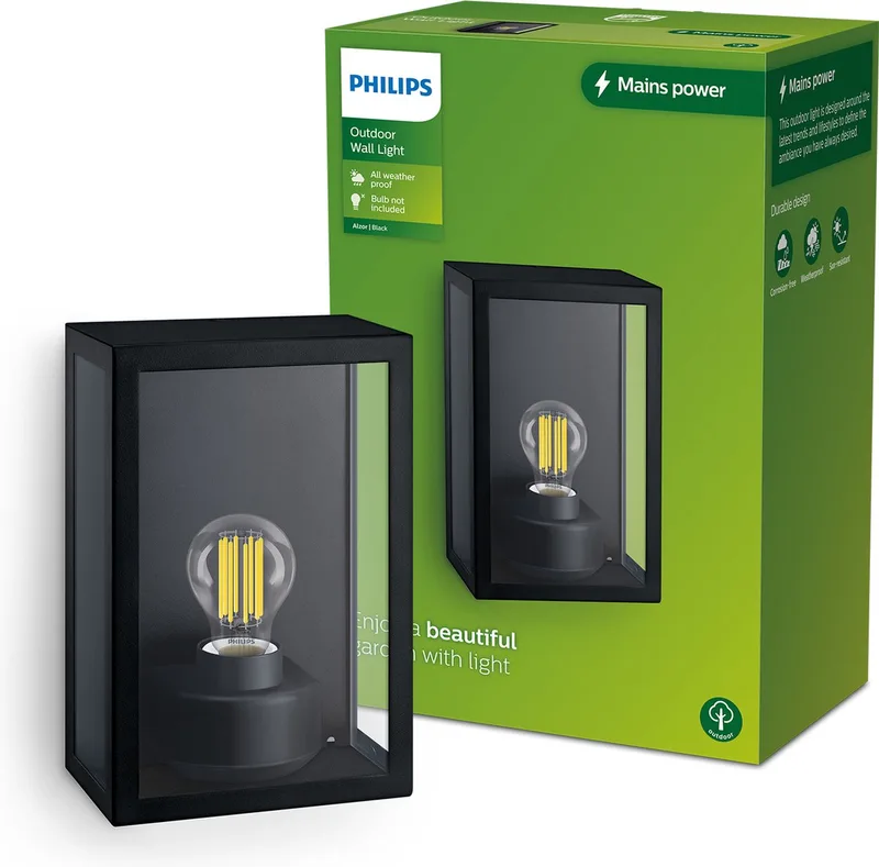 LED Alzor 8720169266414 Applique extérieure E27 noir de Philips en Noir – photo produit