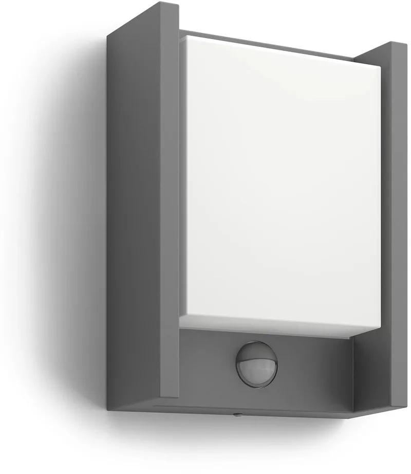 udendørs LED-væglampe Arbour Sensor 1 lyskilde. 2.700 K fra Philips i Antracit – produktbillede