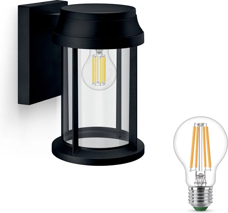Bellini Wandlamp voor Buiten Neerwaarts - Buitenlamp - E27 - Warmwit Licht - Niet Dimbaar från Philips i Svart – produktbild
