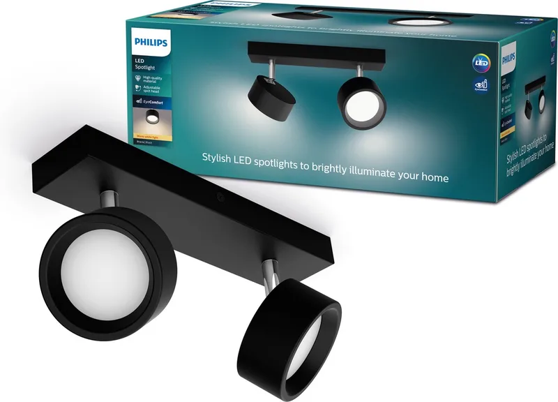 Bracia bar 27K 2x5.5W 27K von Philips in Schwarz – Produktfoto