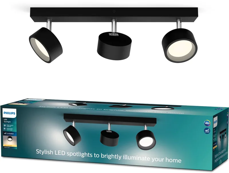 Bracia bar 27K 3x5.5W 27K de Philips en Noir – photo produit