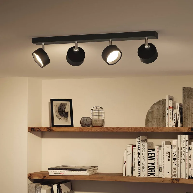 Bracia LED-loftspot med 4 lyskilder, sort fra Philips i Sort – produktbillede