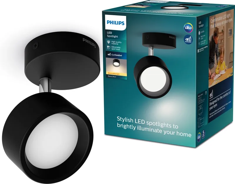 Bracia single spot 27K 1x5.5W 27K by Philips in Black – product photo