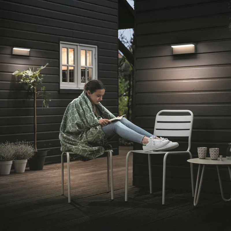 buiten wandlamp Bustan 2-pack, 2.700K van Philips in Antraciet, Wit – productfoto