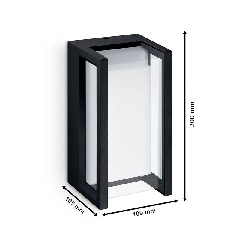 buitenwandlamp Pyrona de Philips en Noir – photo produit