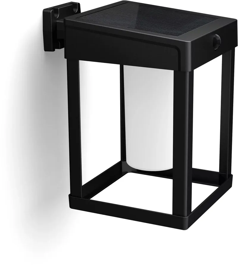 Camill solar wandlamp vierkant - Ultra Efficient - met opaal lichtelement de Philips en Noir – photo produit