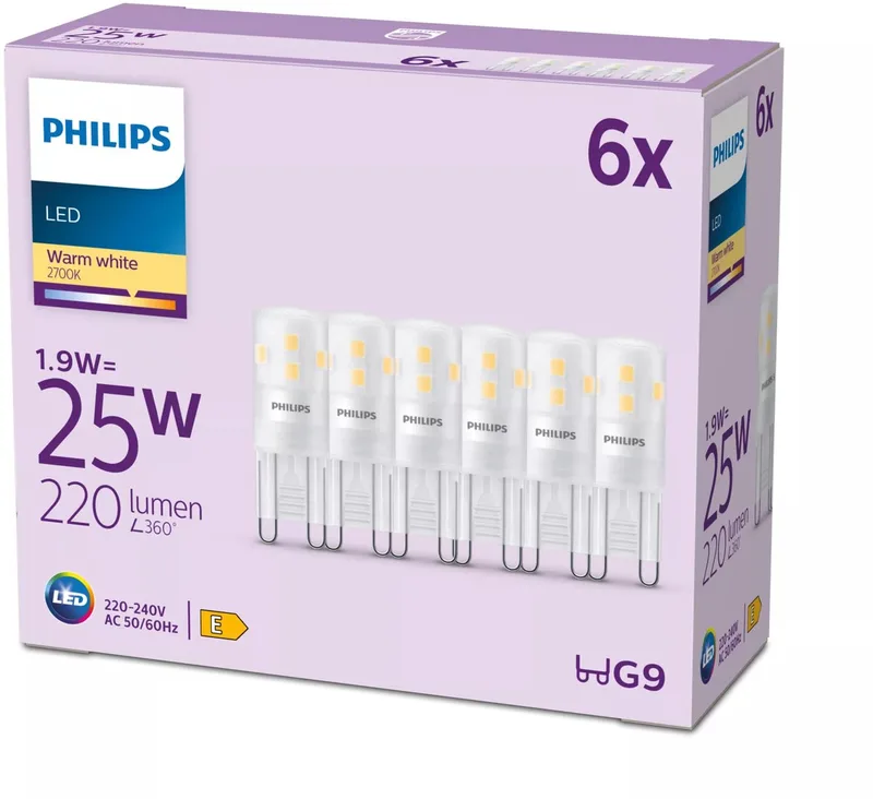 Capsule - 25 W - G9 - Warmwit licht - 6 stuks fra Philips – produktbillede