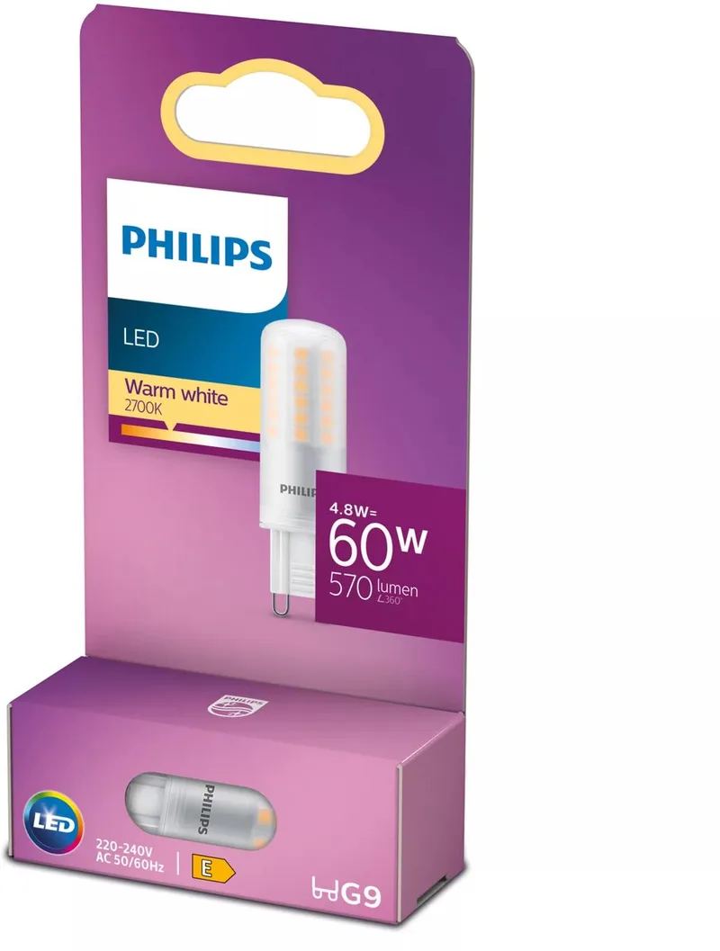 Capsule Transparant - 60 W - G9 - warmwit licht de Philips – photo produit