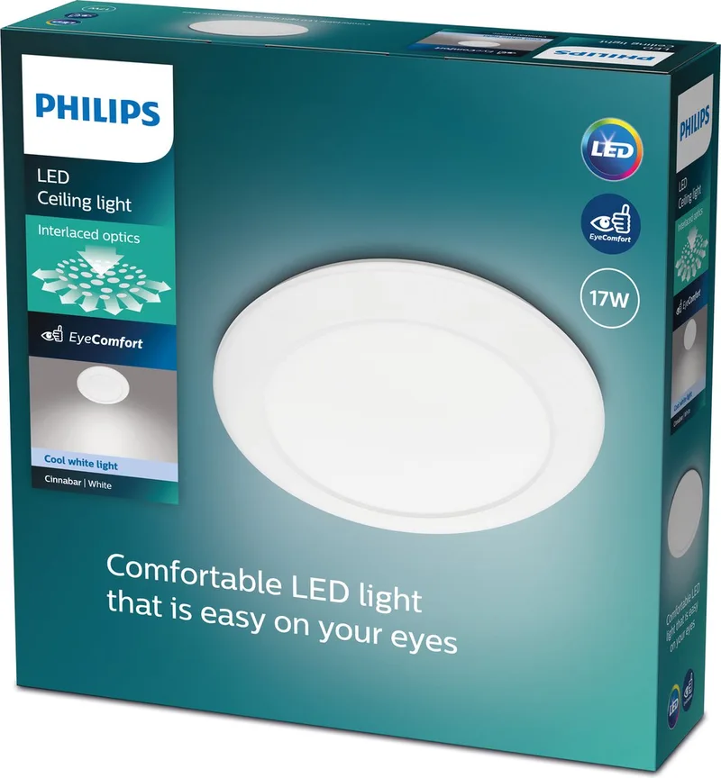 Plafonnier Cinnabar 17w 1500lumen 4000k 32 Cm Led de Philips en Blanc – photo produit