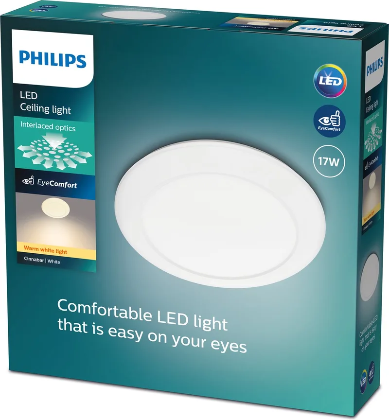 Cinnabar plafonnière - warmwit licht - 32cm fra Philips i Hvid – produktbillede