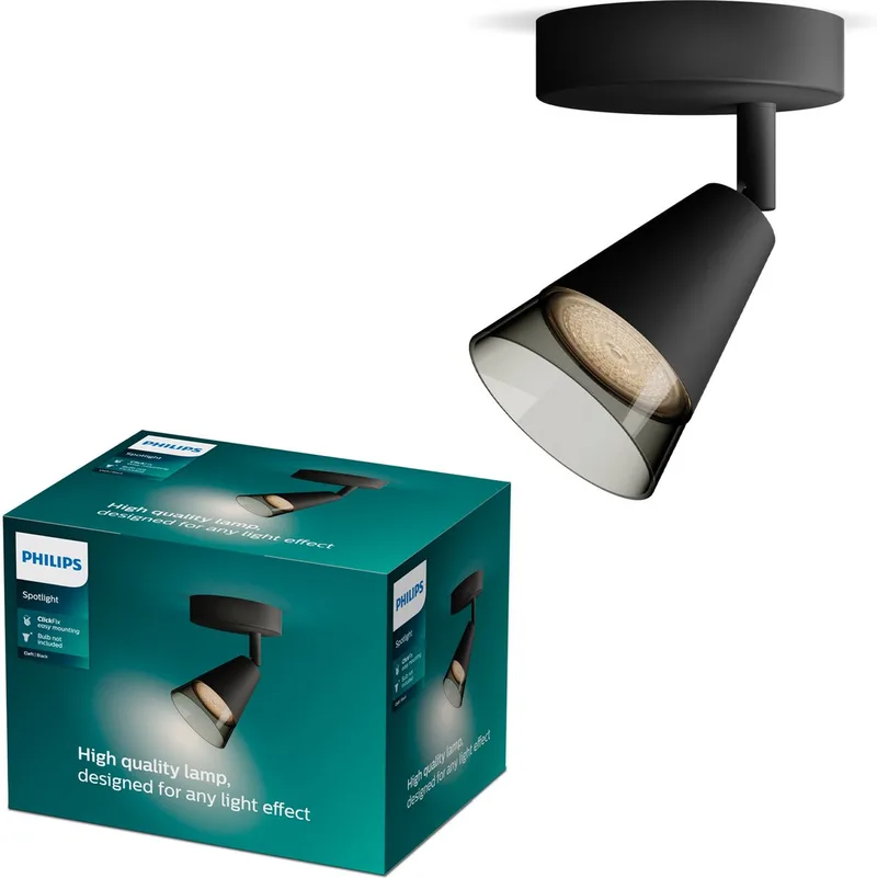 Cleft 8720169299979 Tak-spotlights GU10 Svart från Philips i Svart – produktbild