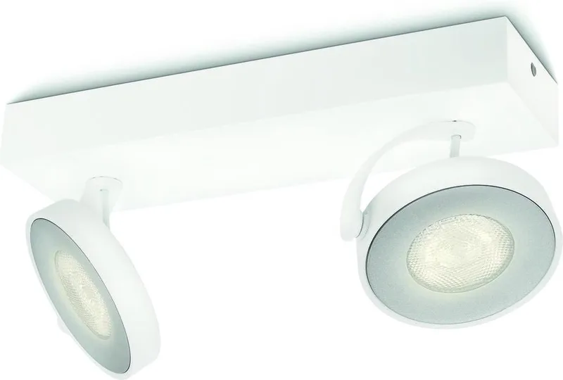 LED-spot Clockwork i hvid med to lyskilder fra Philips i Hvid – produktbillede