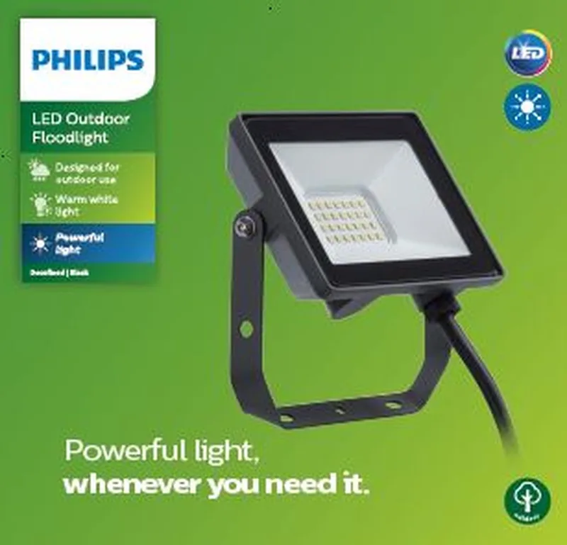 Decoflood - Floodlight - 1x10W de Philips en Noir – photo produit