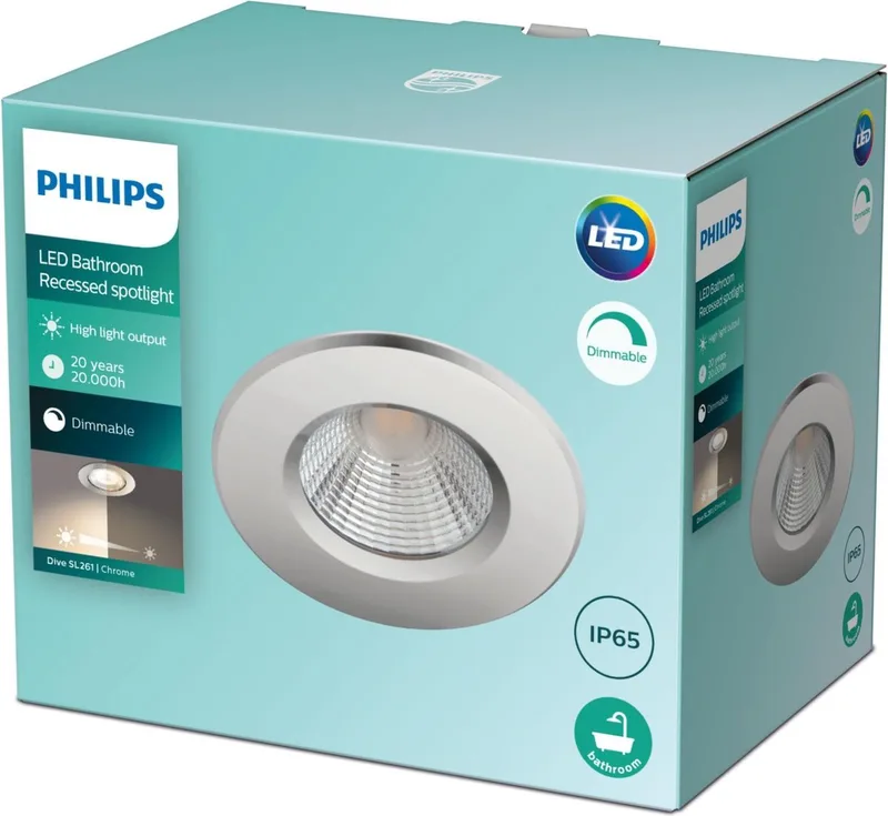 Dive badkamerinbouwspot - 1-lichts by Philips in Chrome – product photo