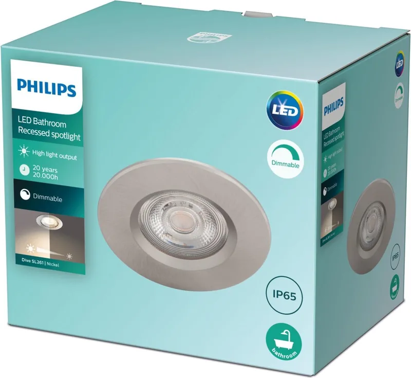 Dive badkamerinbouwspot - 1-lichts by Philips in Nikkel – product photo