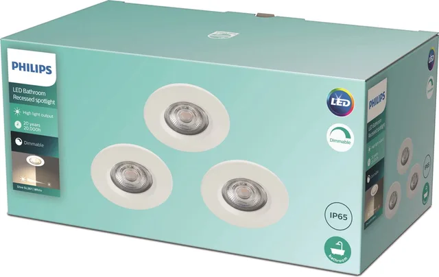 Dive bathroom recessed spotlight, 3-light