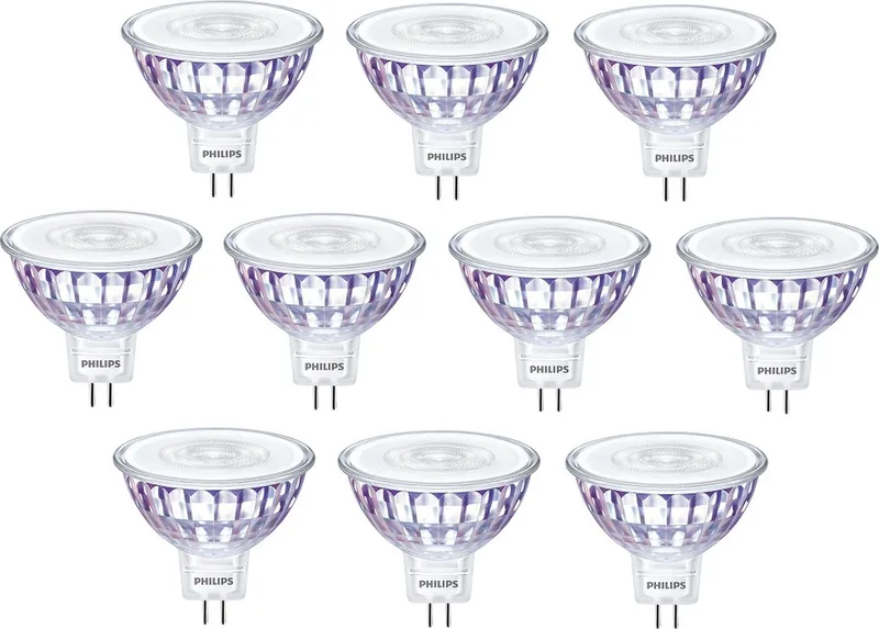Doos 10x Philips GU5.3 LED Lamp | 5.8W 2200K/2700K 12V 922/927 | 345lm 36° Ø50.5mm Dimbaar fra Philips – produktbillede