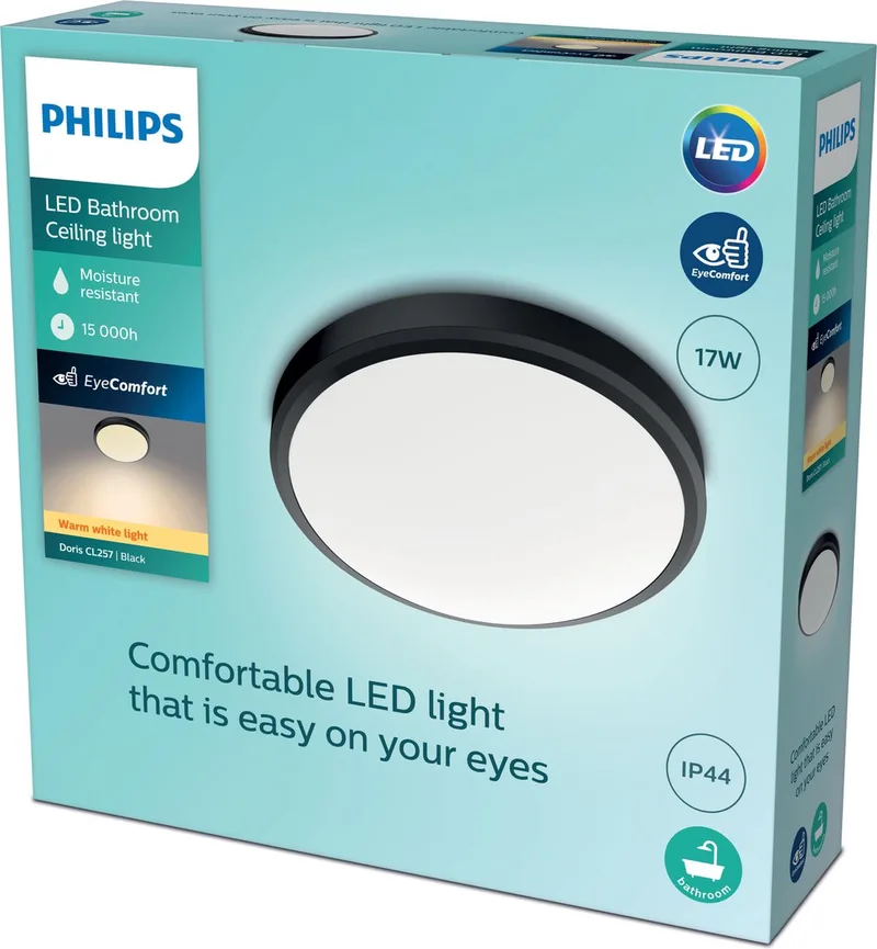 Doris LED-loftslampe 2700K sort Ø35cm fra Philips i Sort – produktbillede