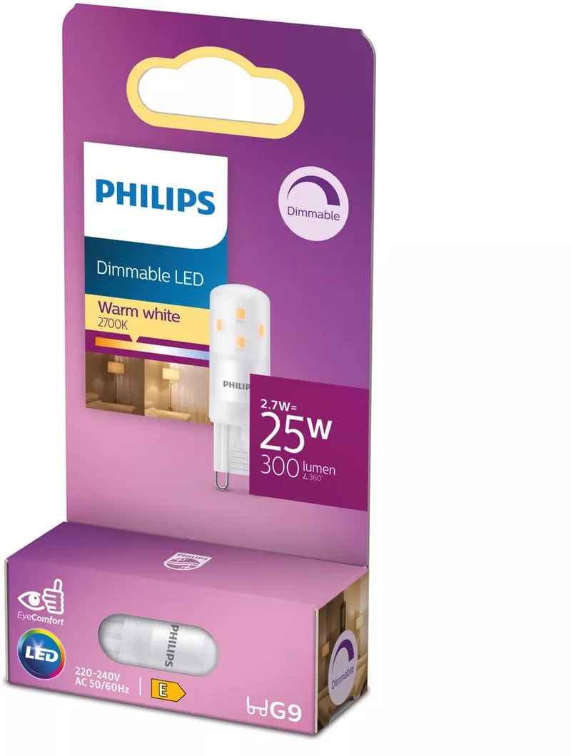 Energiezuinige Philips LED Capsule Transparant - 25 W - G9 - Dimbaar warmwit licht - Bespaar op energiekosten fra Philips – produktbillede