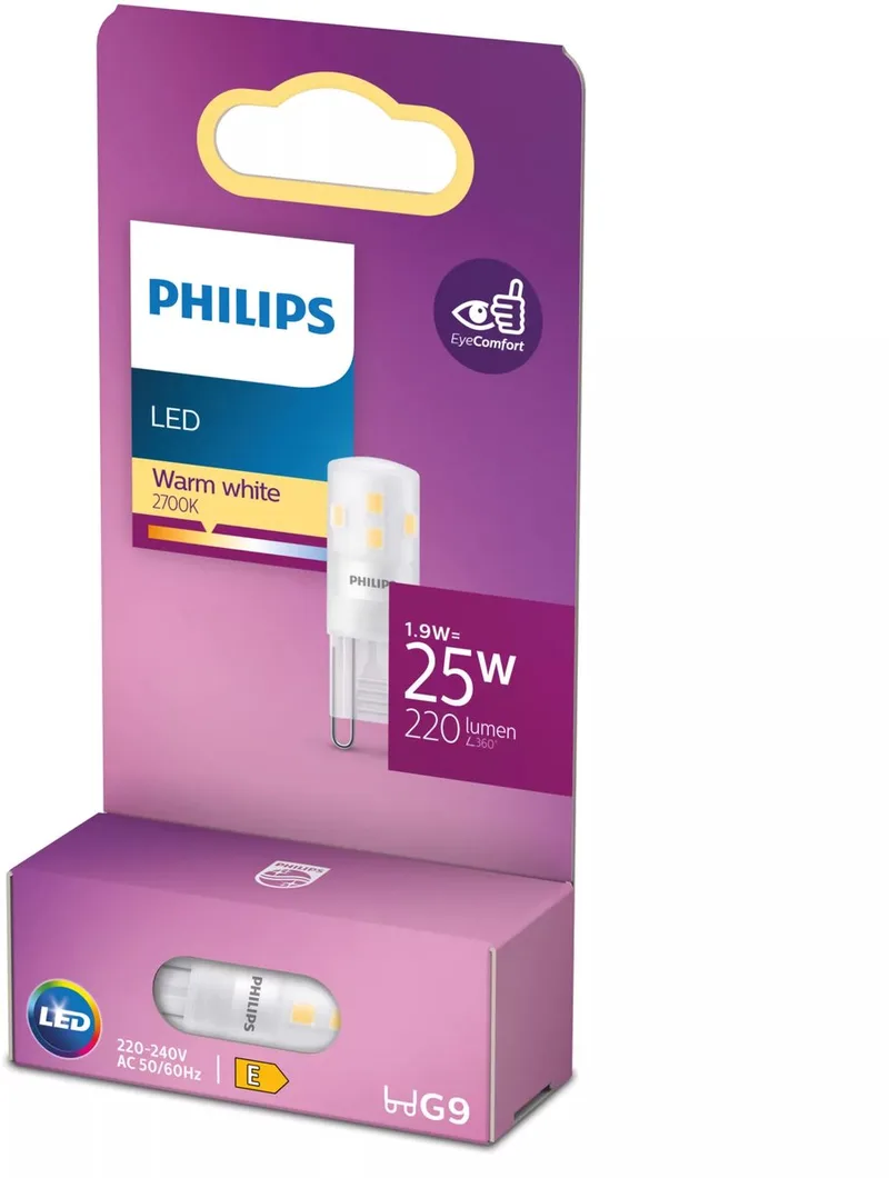 Energiezuinige Philips LED Capsule Transparant - 25 W - G9 - warmwit licht - Bespaar op energiekosten fra Philips – produktbillede