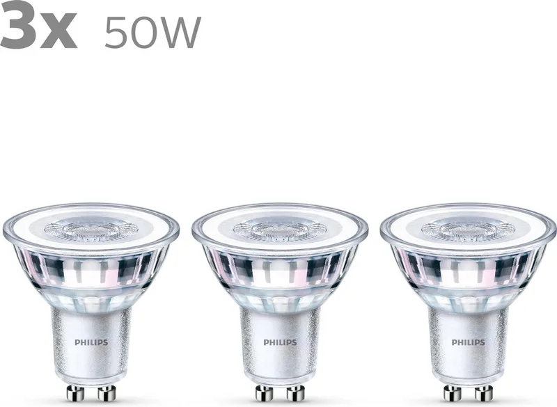 Energiezuinige Philips LED Spot - 50 W - GU10 - koelwit licht - 3 stuks - Bespaar op energiekosten von Philips – Produktfoto
