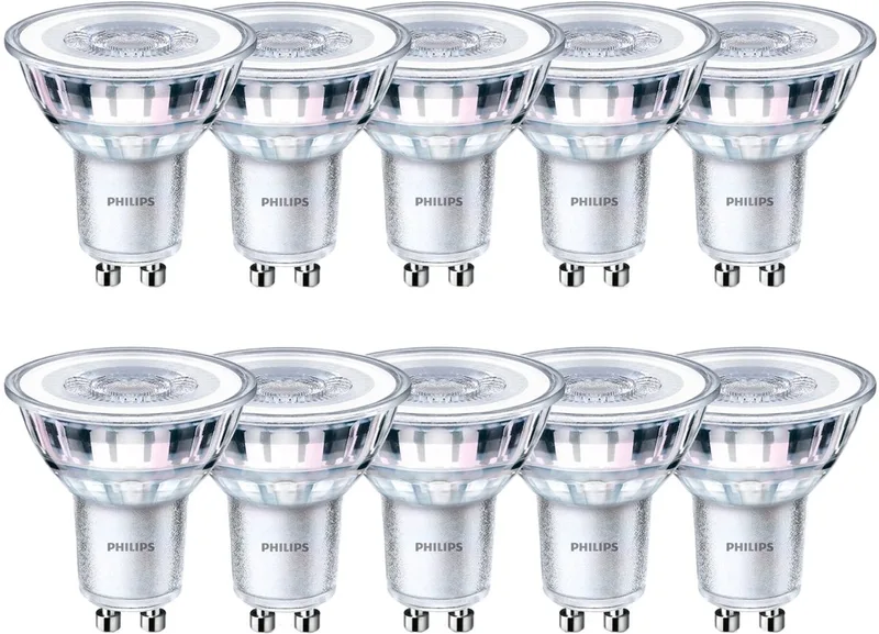 Energiezuinige Philips LED Spot - 50 W - GU10 - warmwit licht - 10 stuks - Bespaar op energiekosten från Philips – produktbild