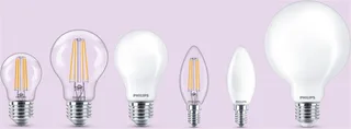 Filamentkaarslamp helder 40W B35 E14 x6 från Philips – produktbild 3 av 5