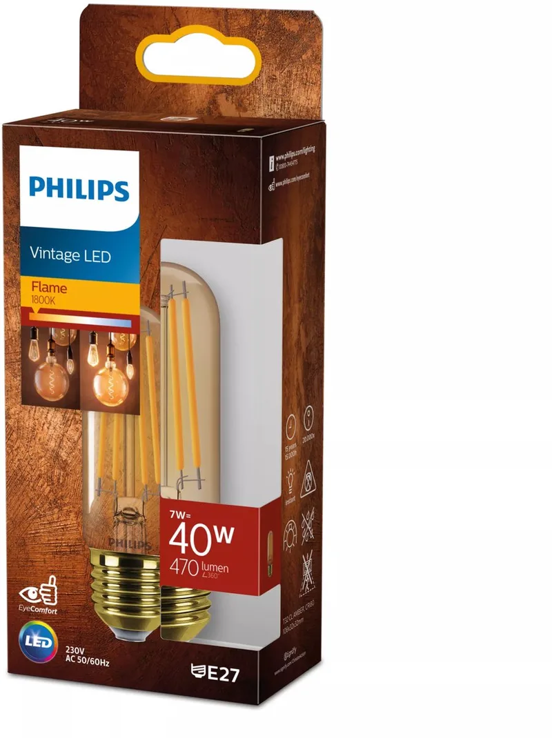 Filamentlamp amber 40W T32 E27 de Philips – photo produit