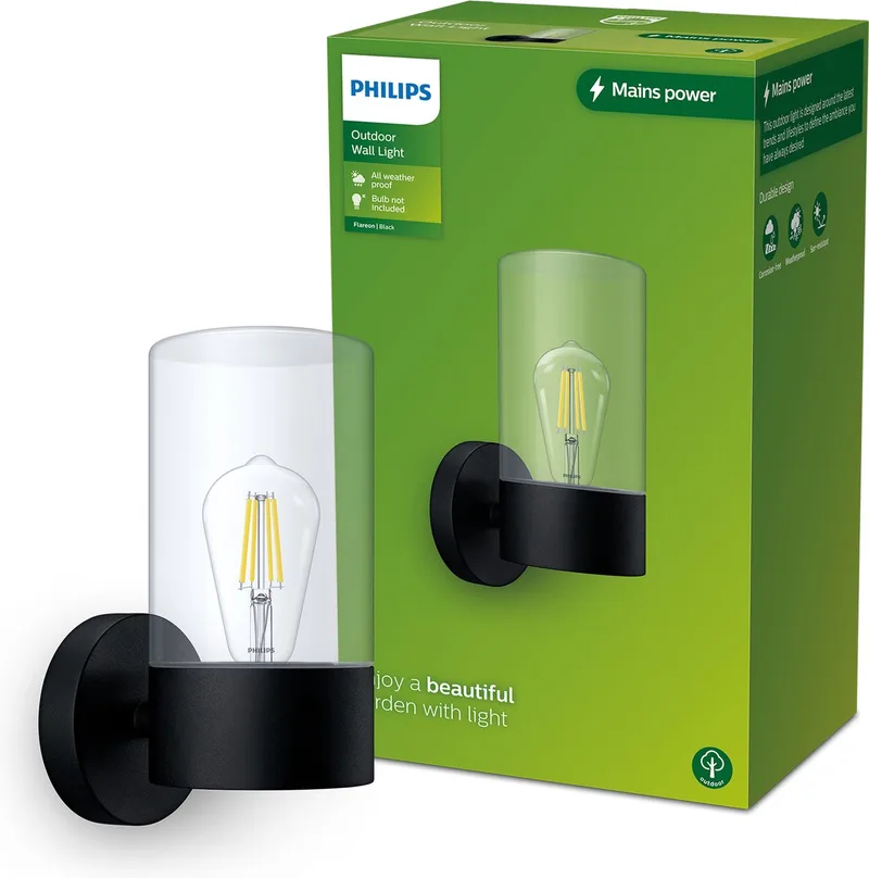 Flareon udendørs væglampe fra Philips i Sort – produktbillede