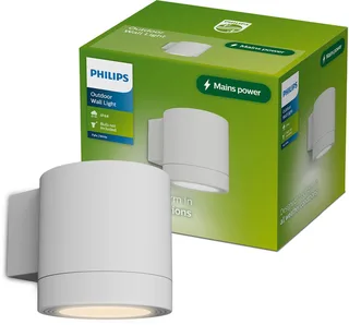 Fylx wall lamp, outdoor lighting, GU10 fitting, weatherproof: IP44, modern design by Philips in White – product photo 1 of 5