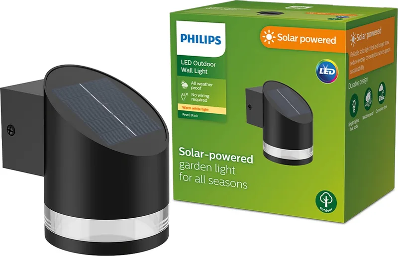 LED Fyce 8720169265585 Applique solaire extérieure LED LED intégrée 1.5 W noir de Philips en Noir – photo produit