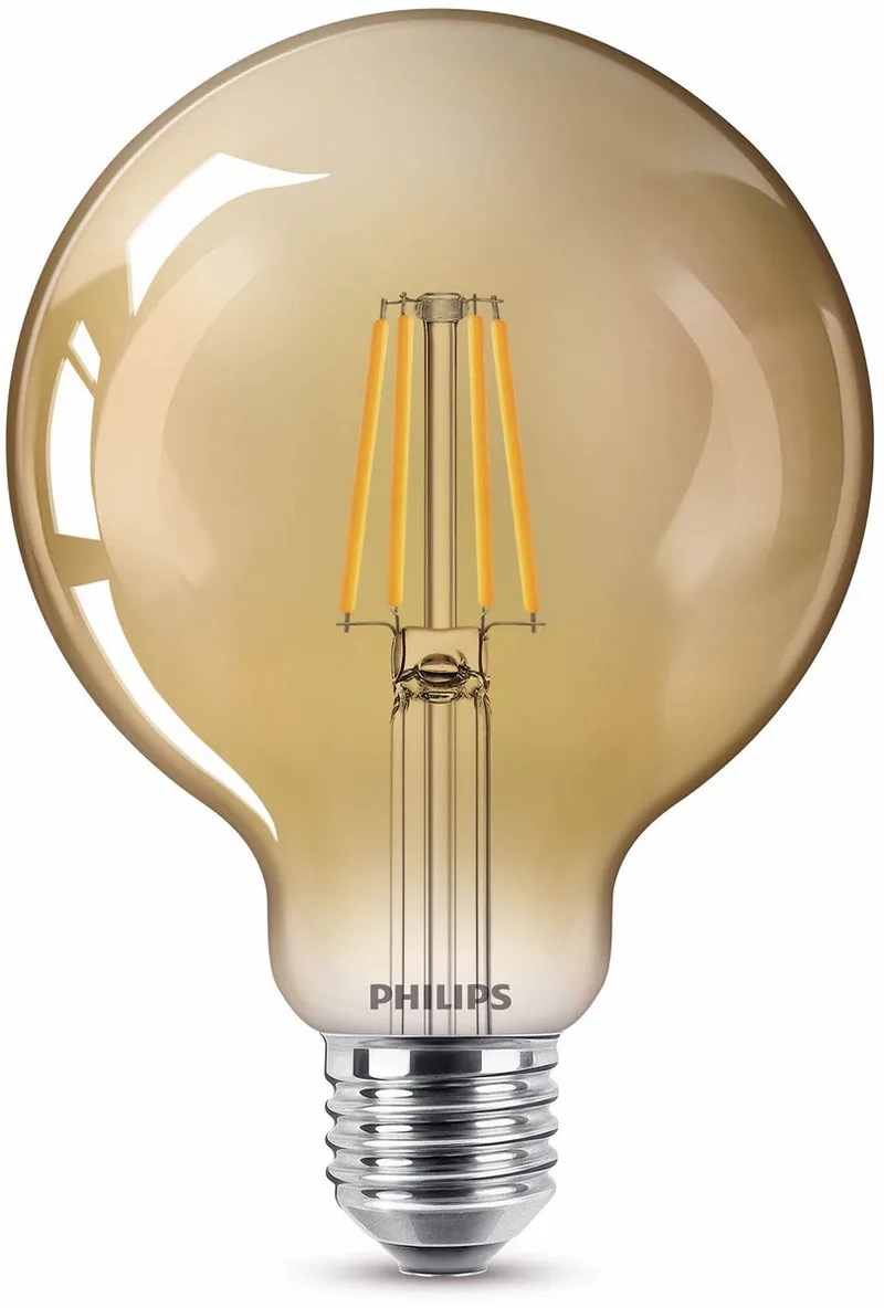 E27 LED-lampa glob G95 3,1W 1 800 K guld från Philips – produktbild