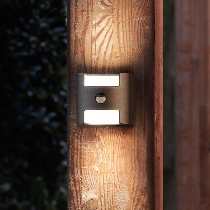 Grass - sensor wandlamp in antraciet met LED licht de Philips en Anthracite, Wit gesatineerd – photo produit