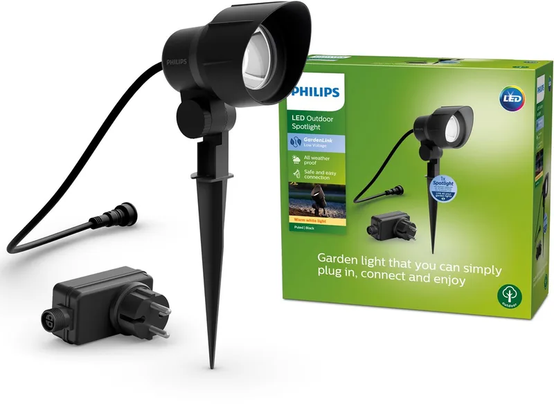 grondspot basisset voor buiten - laagspanning - zwart - warmwit licht - 24 W von Philips in Anthrazit – Produktfoto