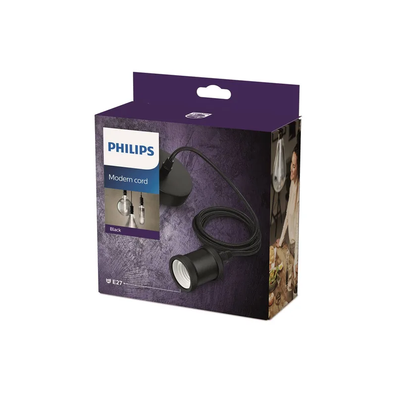 hanglamp Vintage, E27-fitting de Philips en Noir – photo produit