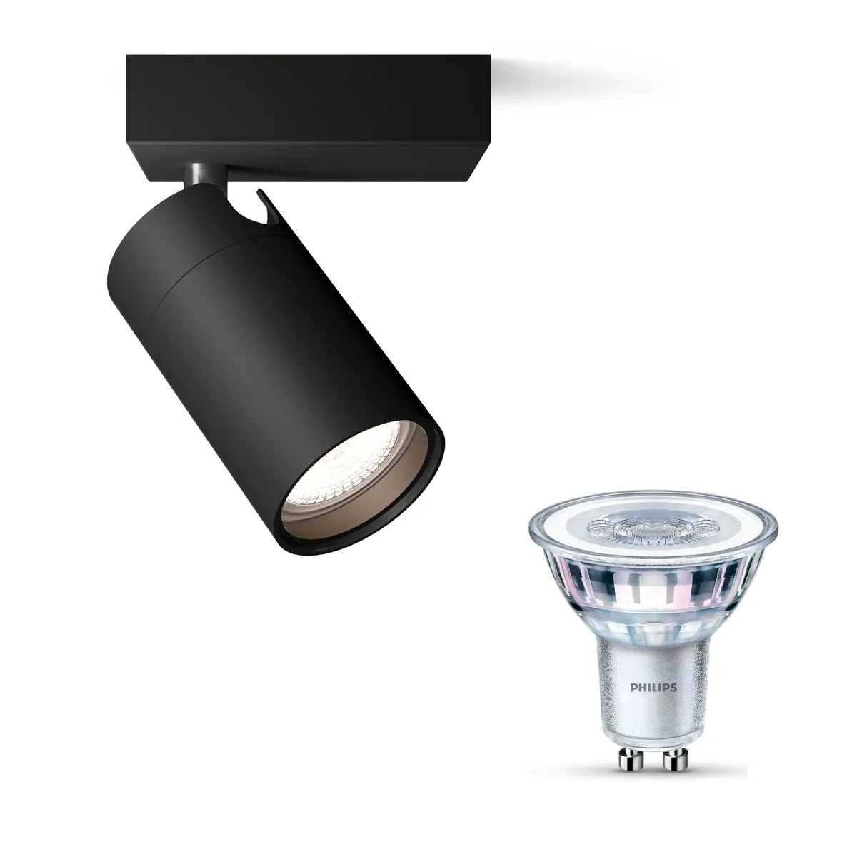 Idris Spot En Saillie À 1 Point Lumineux Gu10 de Philips en Noir – photo produit