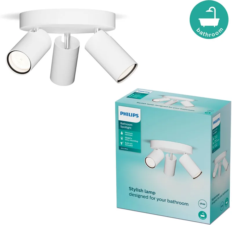 Idris 8720169299153 Spot de plafond GU10 15 W blanc de Philips en Blanc – photo produit