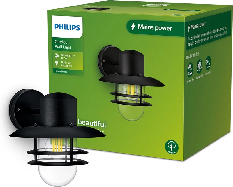 Inyma wandlamp - E27 de Philips en Noir – photo produit