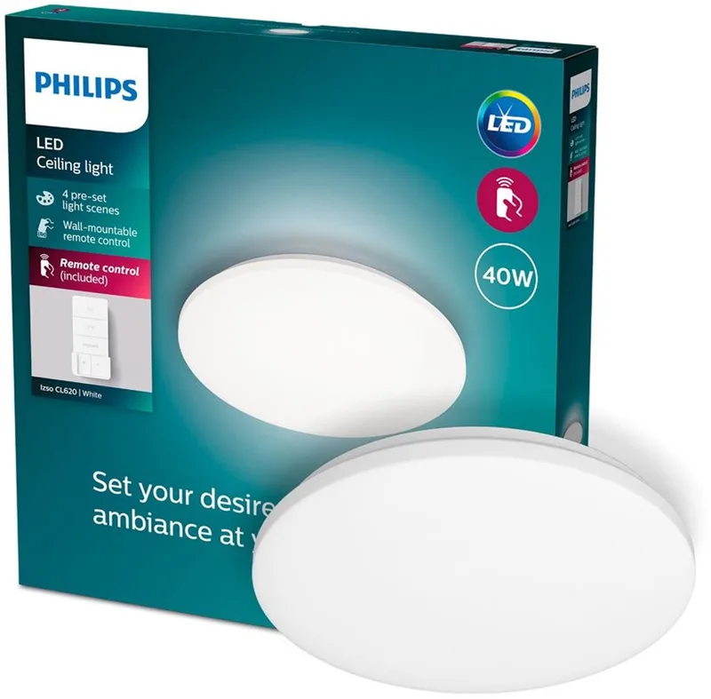 Izso Aio LED-loftslampe Ø 47 cm fra Philips i Hvid – produktbillede