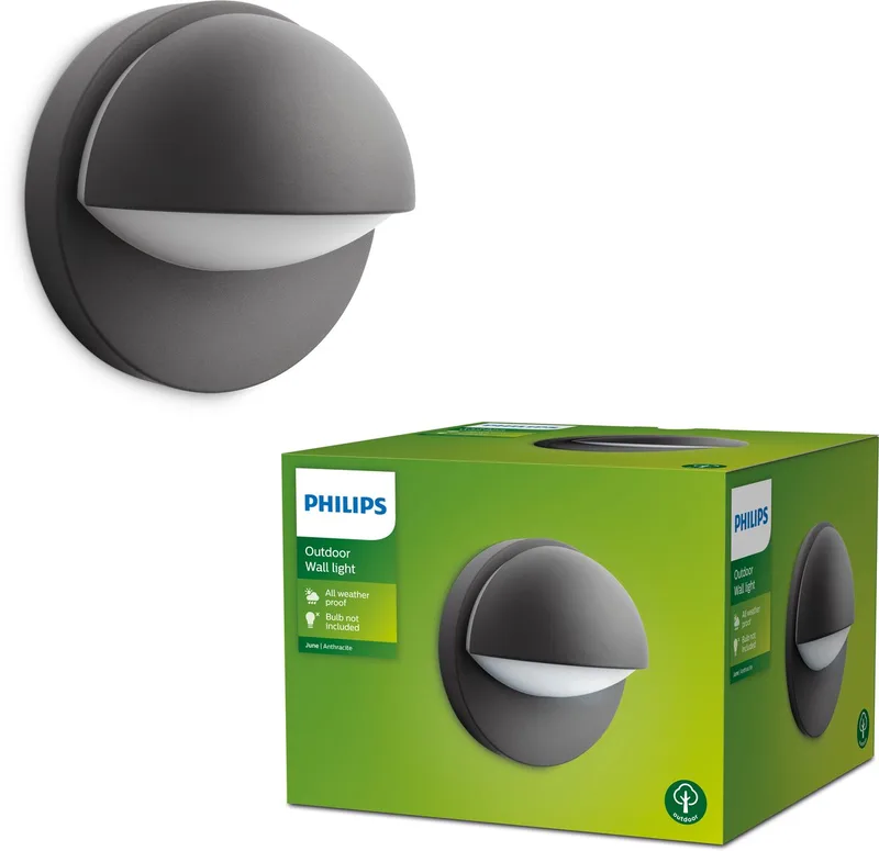 June buitenwandlamp de Philips en Anthracite – photo produit