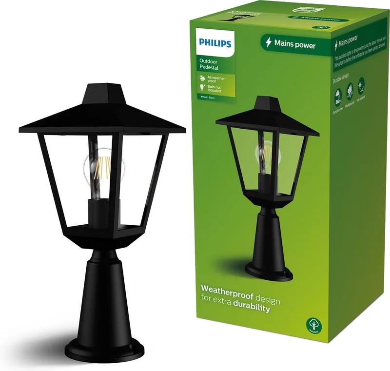 Lampadaire extérieur Philips LED 929004141501 Kinno LED E27 noir de Philips en Noir – photo produit