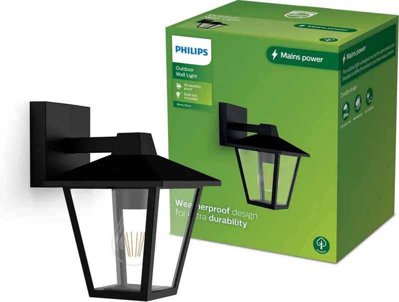 Applique Murale Sans Ampoule 30398 Kino E27 25w de Philips en Noir – photo produit