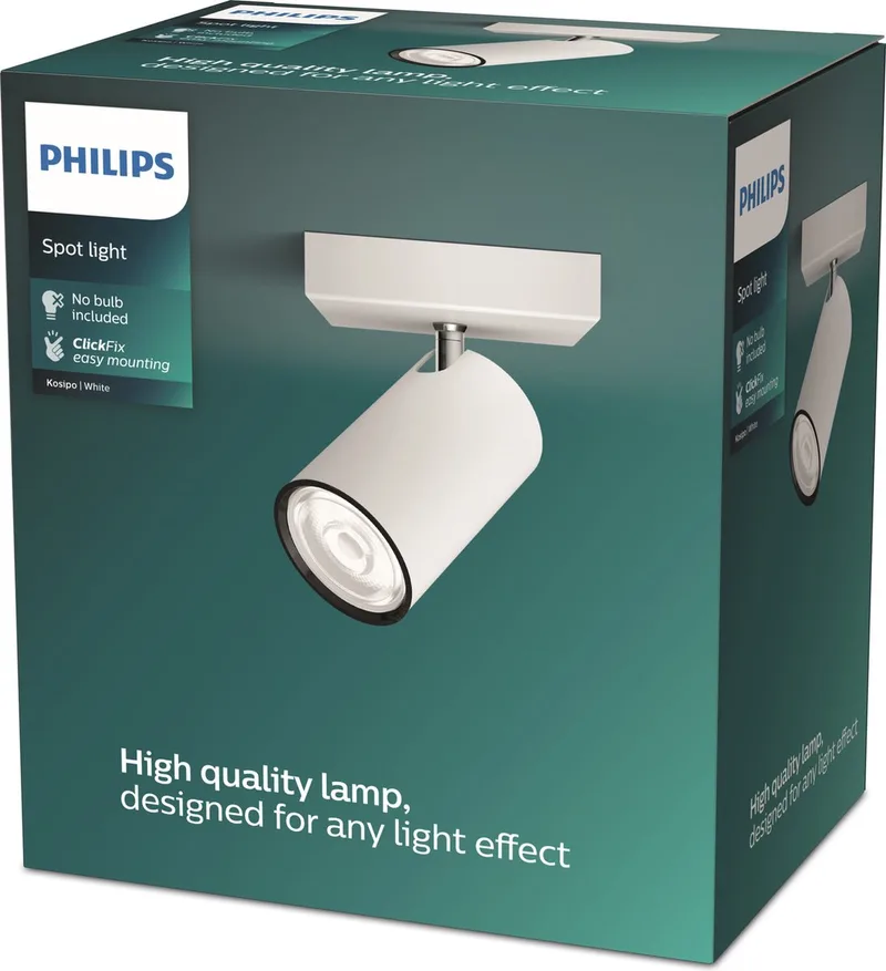 Kosipo opbouwspot - 1-lichts by Philips in White – product photo