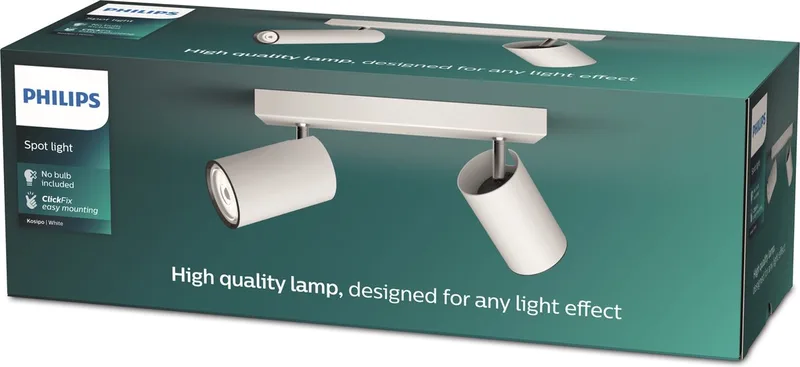 Kosipo opbouwspot - 2-lichts van Philips in Wit – productfoto