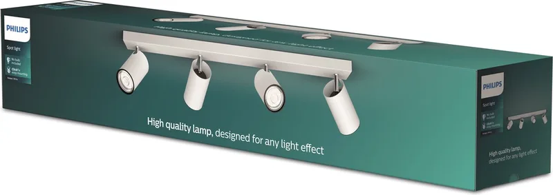 Kosipo opbouwspot - 4-lichts fra Philips i Hvid – produktbillede