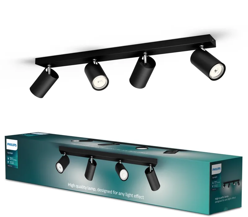 Kosipo opbouwspot - 4-lichts fra Philips i Sort – produktbillede