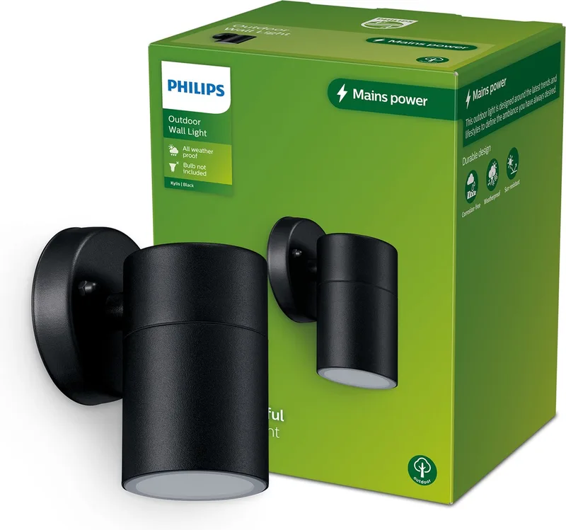 Kylis wandspot - GU10 fitting från Philips i Svart – produktbild